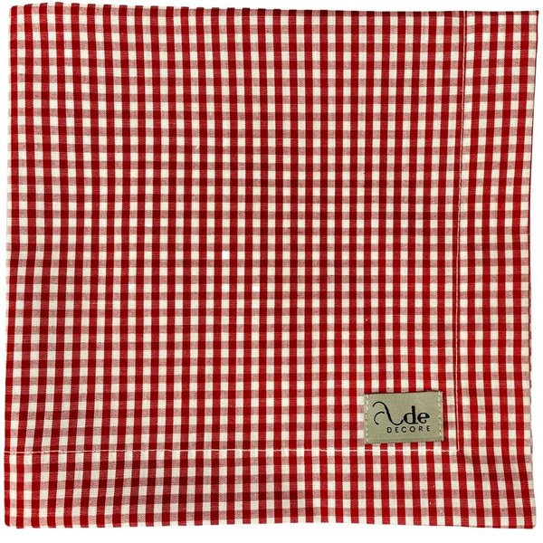 guardanapo algodao xadrez vermelho