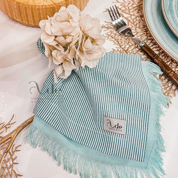 guardanapo algodao listra verde guardapo linho misto verde menta e porta guardanapo hortensia creme 2