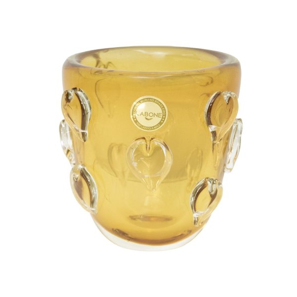 vaso cristal murano l amore pp ambar 10 cm