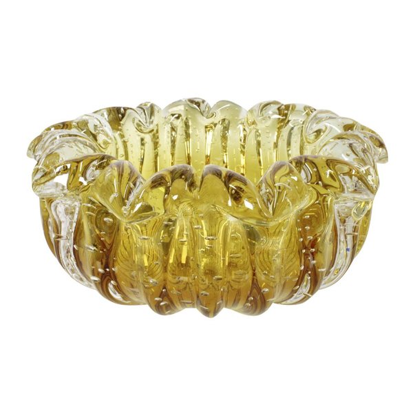centro de mesa nice cristal murano ambar 30 cm