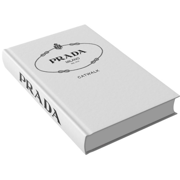 livro caixa decorativo prada branca g