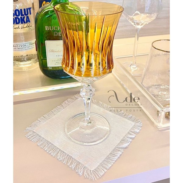 guardanapo coquetel drink franja branco