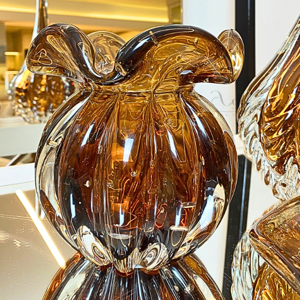 Vaso Cristal Murano Trouxinha Torcello Garnet - 14 cm