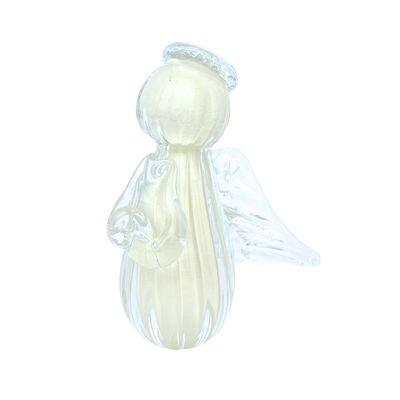 mini anjo uriel cristal murano m topazio 8 cm