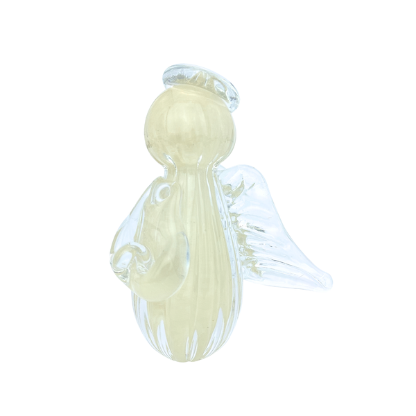 mini anjo uriel cristal murano p champagne 6 cm