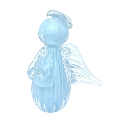 mini anjo uriel cristal murano m azul bebe 8 cm