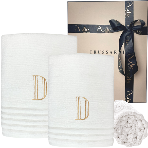 kit presente jogo de banho 3 pcs trussardi imperiale branco branco