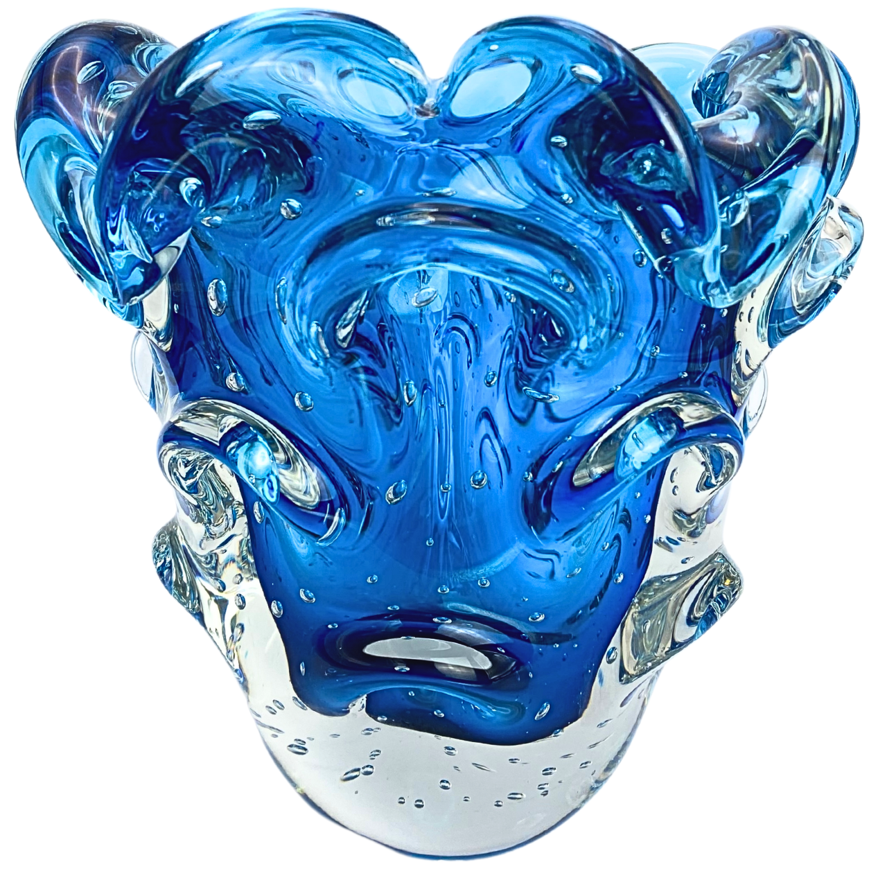Vaso Cristal Murano Traun Aqua Marine - 16 cm