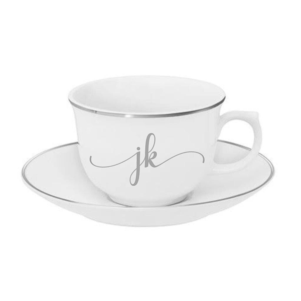 xicara cha personalizada platina