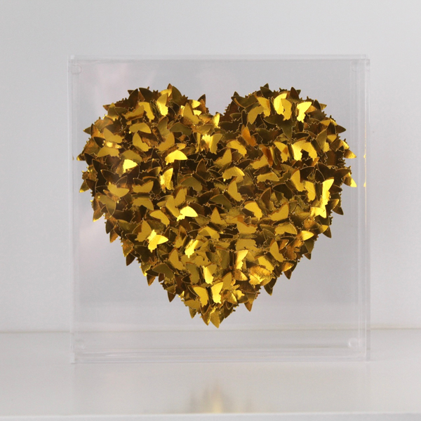 caixa coracao dourado