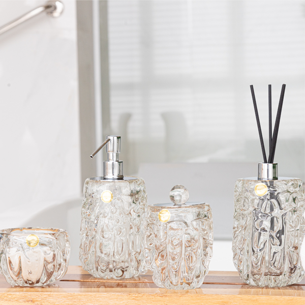 Porta Objeto Cristal Murano c/ Cromado Riviera - Cristal - 11 cm