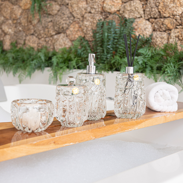 Porta Objeto Cristal Murano c/ Cromado Riviera - Cristal - 11 cm