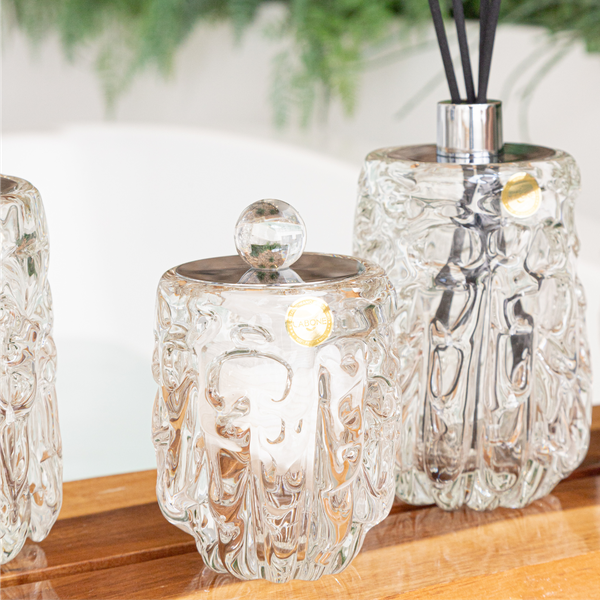 Porta Objeto Cristal Murano c/ Cromado Riviera - Cristal - 11 cm