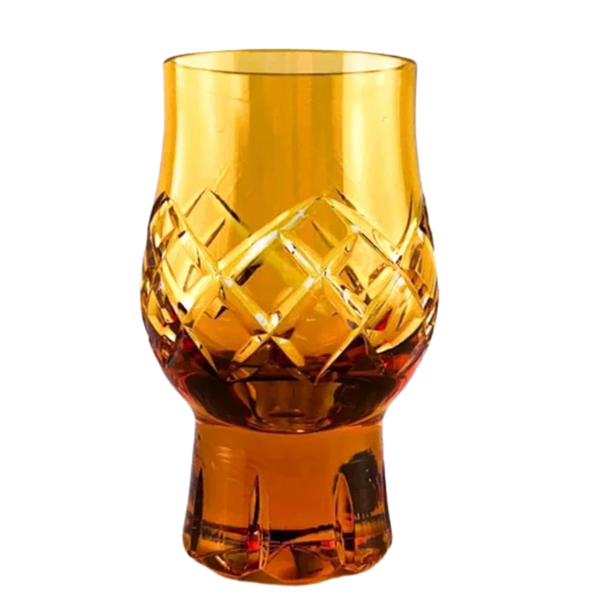 copo de cristal coffe taste lapidado 33 amarelo