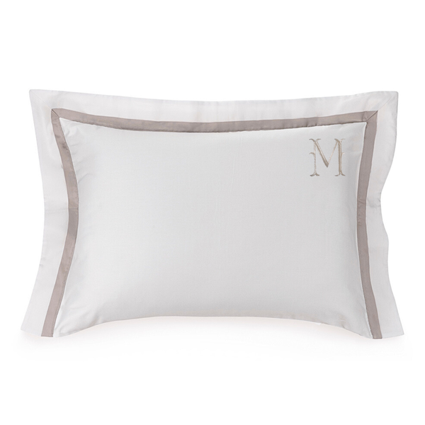 fronha avulsa trussardi cetim 300 fios 100 algodao egipcio vercelli 50x70 cm branco e nocciola