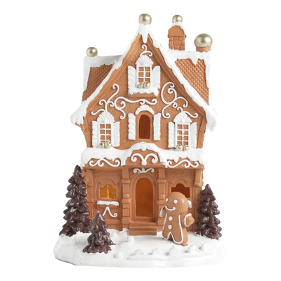 Casa Natalina Marrom 21 cm Decorativa | Ade Decore