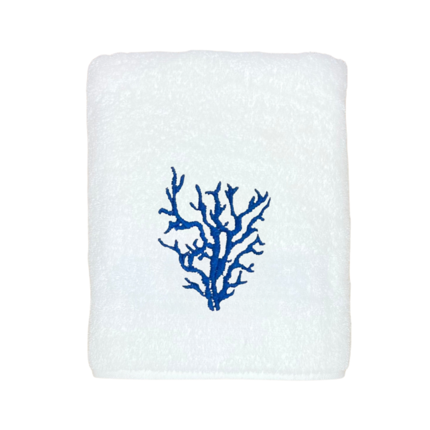 Toalha Lavabo Trussardi Fontani Bordada Coral - Náutico Azul